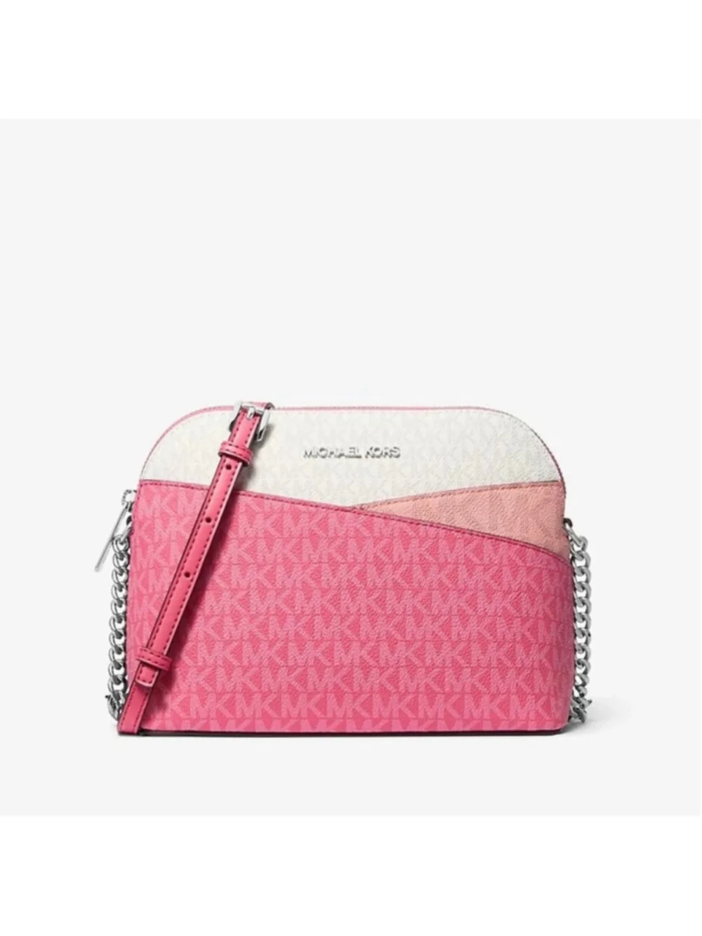 Michael Kors Jet Set Travel Colorblock Signature Logo Crossbody Hibiscus SKU767